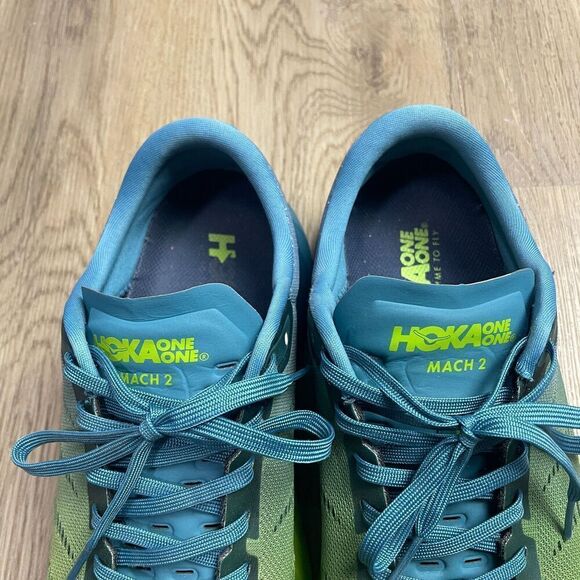 Hoka One One Mens 10.5 Blue Mach 2 Running Walking Low Top Laced Up - Picture 10 of 11